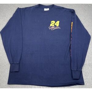 Vintage Jeff Gordon Shirt Mens‎ XL Blue NASCAR Racing Long Sleeve DuPont 24